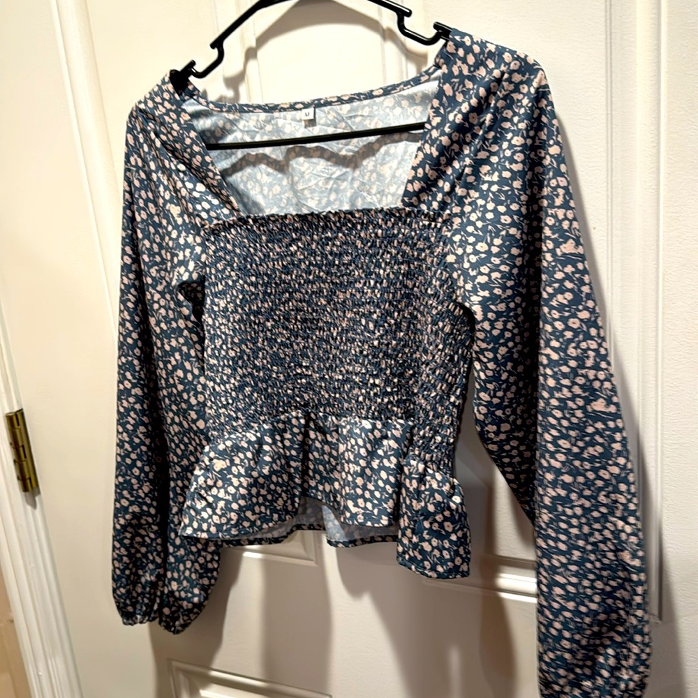 Cropped floral going out blouse top